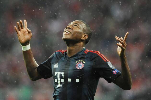 Torjubel von David Alaba (FC Bayern München) nach seinem 2:0 Bayern München - Viktoria Pilsen, Champions League, Vorrunde, 23.10.2013