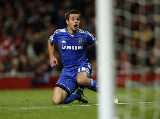 Chelsea s Cesar Azpilicueta celebrates scoring his sides opening goal Arsenal v Chelsea - Capital One Cup Fourth Round - The Emirates - London - England -29 10 2013 - Pic David Klein Sportimage EDITORIAL USE ONLY. No use with unauthorised audio, video, data, fixture lists, club league logos or live services. Online in-match use limited to 120 images, no video emulation. No use in betting, games or single club league player publications.