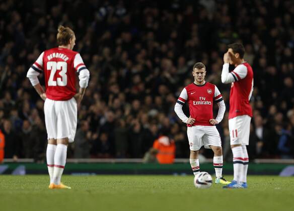 Arsenal s Jack Wilshere looks on dejected after going 2-0 down Arsenal v Chelsea - Capital One Cup Fourth Round - The Emirates - London - England -29 10 2013 - Pic David Klein Sportimage EDITORIAL USE ONLY. No use with unauthorised audio, video, data, fixture lists, club league logos or live services. Online in-match use limited to 120 images, no video emulation. No use in betting, games or single club league player publications.