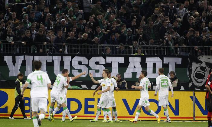 Mönchengladbach, Borussia-Park, 27.10.13: Torjubel Gladbach im Spiel zwischen Borussia Mönchengladbach vs. Eintracht Frankfurt am 10. Spieltag der Deutschen Bundesliga in der Saison 2013 2014.