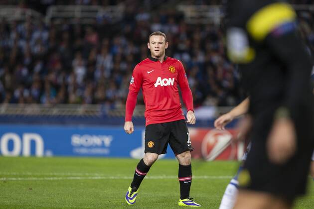 5-11-2013 San Sebastian, Spain. - Real Sociedad San Sebastian - MANCHESTER UNITED (ManU). Wayne Rooney, Manchester United striker, during the Champions League game between Real Sociedad and Manchester United from the Estadio de Anoeta. 