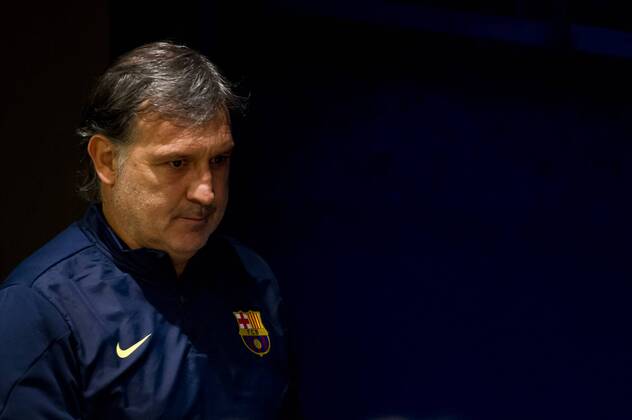 FC Barcelona s coach Gerardo Tata Martino attends a press conference at Camp Nou Stadium in Barcelona. November 5, 2013.  (20131105013)