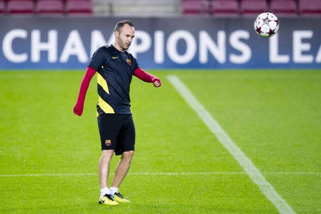 FC Barcelona s Andres Iniesta during a training session at Camp Nou in Barcelona. November 5, 2013.  (20131105094)