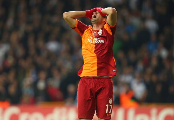 UEFA Champions League group B match between FC Copenhagen and Galatasaray Istanbul at Parken Stadium on November 05, 2013 in Copenhagen. Pictured: Burak Yilmaz of Galatasaray. 