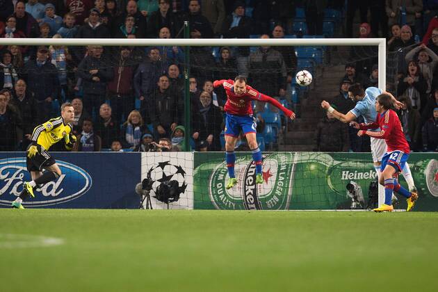 Alvaro Negredo of Manchester City scores his third goal - Manchester City vs. CSKA Moscow - UEFA Champions League - Etihad Stadium - Manchester - 05 11 2013 EDITORIAL USE ONLY. No use with unauthorised audio, video, data, fixture lists, club league logos or live services. Online in-match use limited to 120 images, no video emulation. No use in betting, games or single club league player publications.