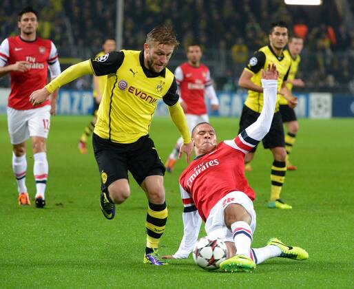 06.11.2013, xjhx, Fussball Champions League, Borussia Dortmund - Arsenal London, v.l. Jakub Blaszczykowski Kuba (Borussia Dortmund), Kieran Gibbs (Arsenal London)