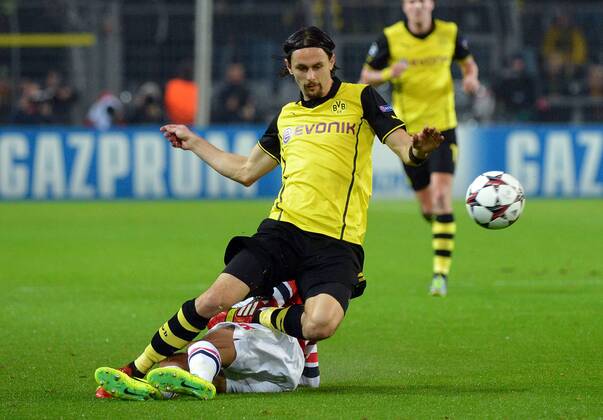 06.11.2013, xjhx, Fussball Champions League, Borussia Dortmund - Arsenal London, v.l. Neven Subotic (Borussia Dortmund), Kieran Gibbs (Arsenal London)