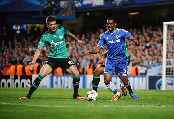 Football - 2013 2014 Champions League - Group E: Chelsea vs. FC Schalke 04 Samuel Eto o - Chelsea Roman Neustadter - Schalke at Stamford Bridge. COLORSPORT ANDREW COWIE 