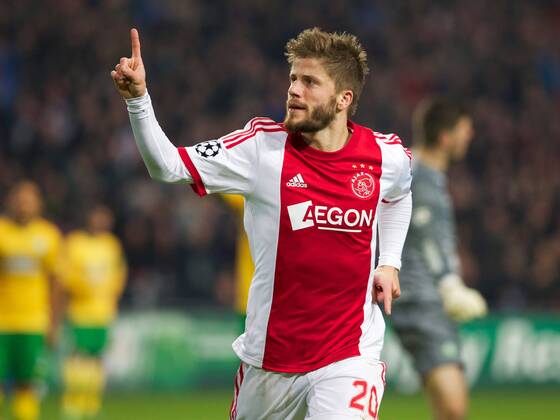 Lasse Schone of Ajax during the Champions League match between Ajax Amsterdam and Celtic FC on November 06, 2013 at the Amsterdam Arena in Amsterdam, The Netherlands. Ajax v Celtic FC UEFA Champions League 2013 2014 xVIxxIVx 1891415