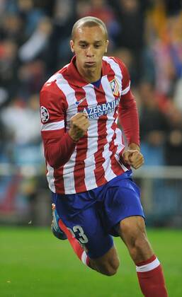 Atletico de Madrid Defender, number 23 MIRANDA - Joao Miranda de Souza Filho (28), celebrates after scoring a goal (1-0) during round 1 of the Champions league, soccer match between Atletico de Madrid - FK Austria Wien at the Vicente Calderon estadium, Madrid - by November 6, 2013. GregorioxLopez. 