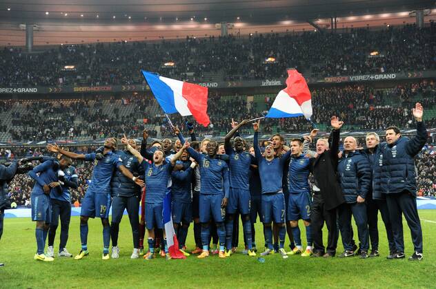 Didier Deschamps (entraineur -selectionneur France) joie FRance FOOTBALL : France vs Ukraine - Barrages CDM 2014 - 19 11 2013 N.LeGouic FEP Panoramic