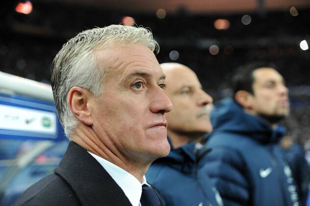 Didier Deschamps (entraineur -selectionneur France) Guy Stephan (entraineur adjoint France) FOOTBALL : France vs Ukraine - Barrages CDM 2014 - 19 11 2013 N.LeGouic FEP Panoramic