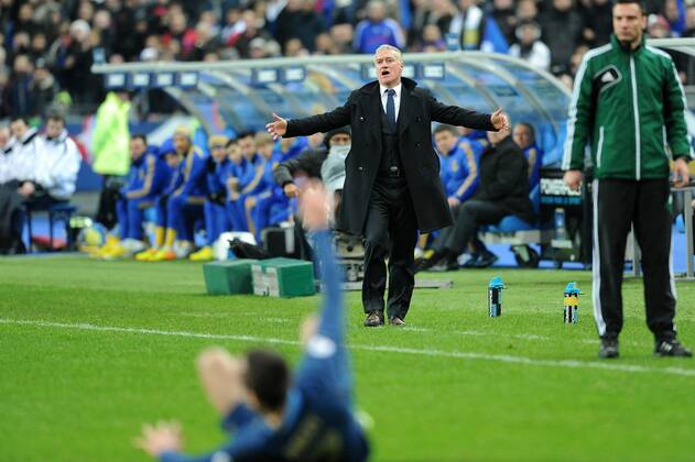 Didier Deschamps (entraineur -selectionneur France) Franck Ribery (France) FOOTBALL : France vs Ukraine - Barrages CDM 2014 - 19 11 2013 N.LeGouic FEP Panoramic