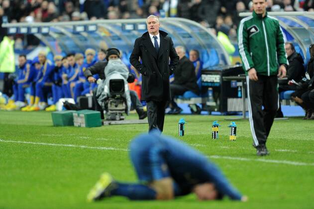 Didier Deschamps (entraineur -selectionneur France) Franck Ribery (France) FOOTBALL : France vs Ukraine - Barrages CDM 2014 - 19 11 2013 N.LeGouic FEP Panoramic