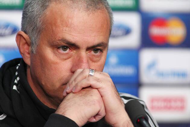 25.11.2013 Basel , St Jakob Park , SCHWEIZ, Saison 2013 2014 Herren Fussball UEFA Champions League Pressekonferenz Trainer Jose Mourinho (FC Chelsea) , Einzelbild , Portrait 