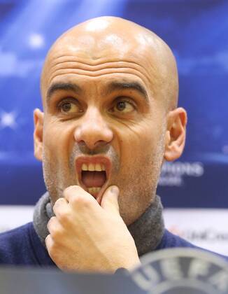 ITAR-TASS: MOSCOW REGION, RUSSIA. NOVEMBER 26, 2013. Bayern s head coach Josep Guardiola gives a press conference ahead of the UEFA Champions League Group D Round 5 football match against CSKA Moscow.  RE1317FB