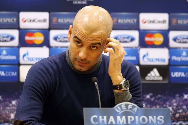 November 26, 2013. Russia, Khimki, arena New Khimki. Press conference FC Bayern Munich (Germany) before the match UEFA Champions League against FC CSKA. Bayern s head coach Pep Guardiola DmitryxGolubovich 