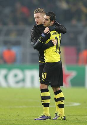 26.11.2013, xtvx, Fussball Champions League, Borussia Dortmund - SSC Neapel, v.l. Marco Reus (Borussia Dortmund), Henrikh Mkhitaryan (Borussia Dortmund)