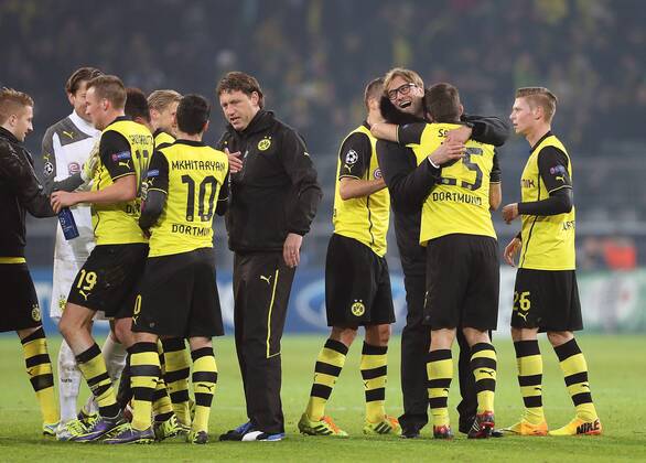 26.11.2013, xtvx, Fussball Champions League, Borussia Dortmund - SSC Neapel, v.l. Trainer Jürgen Klopp (Borussia Dortmund), Sokratis (Borussia Dortmund)