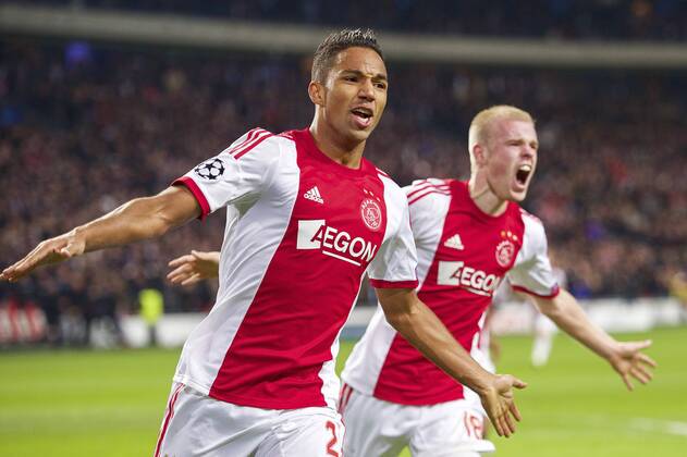 (L-R) Danny Hoesen of Ajax, Davy Klaassen of Ajax during the Champions League match between Ajax Amsterdam and FC Barcelona on November 26, 2013 at the Amsterdam Arena in Amsterdam, The Netherlands. Ajax v FC Barcelona UEFA Champions League 2013 2014 xVIxxIVx 1924448