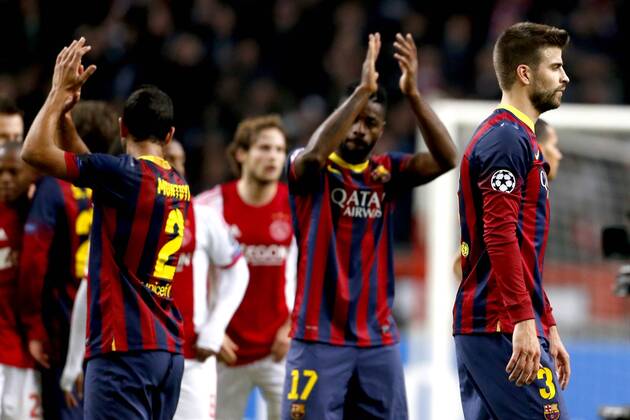 Gerard Pique of FC Barcelona during the Champions League match between Ajax Amsterdam and FC Barcelona on November 26, 2013 at the Amsterdam Arena in Amsterdam, The Netherlands. Ajax v FC Barcelona UEFA Champions League 2013 2014 xVIxLaurensxLindhoutxIVx 1924549