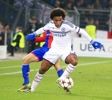 26.11.2013 Basel Fussball Herren Champions League Saison 2013 2014 St.Jakob Park FC Basel - FC Chelsea 1:0 Bild zeigt Willian (Chelsea FC) Einzelbild Aktion Foto 