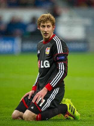 Stefan KIESSLING (LEV) kniet am Boden. Fussball international UEFA Championsleague Saison 2013 2014, 5.Gruppenspiel: Bayer 04 Leverkusen - Manchester United F.C. in Leverkusen, Deutschland am 27.11.2013,