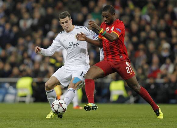 Soccer match between Real Madrid and Galatasaray Istanbul of the Champions League, held at the Santiago Bernabeu stadium, in Madrid 11 27 2013. Gareth Bale 
