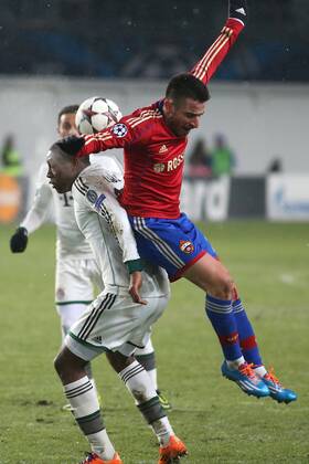 November 27, 2013. Russia, Khimki, arena New Khimki. CSKA s player Zoran Tosic and Bayern s player David Alaba in the 2013 14 UEFA Champions League s group stage match between CSKA Moscow and FC Bayern München - DmitryxGolubovich 