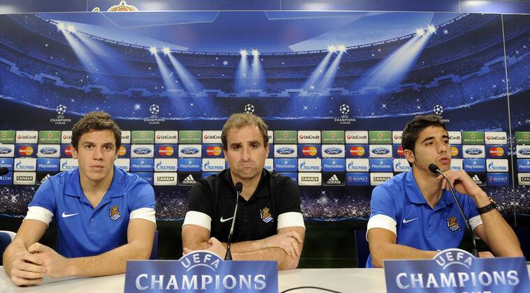 PK Real Sociedad San Sebastian - JAGOBA ARRASATE coach of REAL , GORKA ELUSTONDO and JOSE ANGEL 