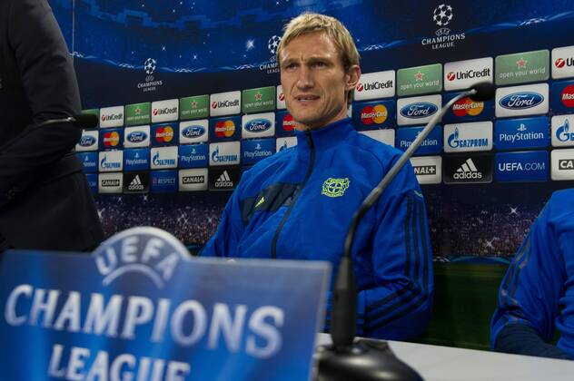 San Sebastian, Spain. 9th December 2013 Bayer Leverkusen s head coach Sami Hyypiä during pre-match press conference ahead of the UEFA Champions League 2013 14 group stage match against Real Sociedad at Anoeta 