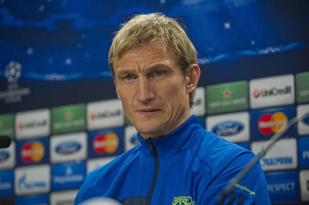 San Sebastian, Spain. 9th December 2013 Bayer Leverkusen s head coach Sami Hyypiä during pre-match press conference ahead of the UEFA Champions League 2013 14 group stage match against Real Sociedad at Anoeta 