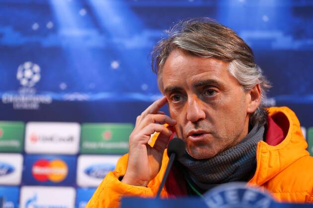 Galatasaray s Italian coach Roberto Mancini gives a press conference at the Florya training Center on December 9, 2013, on the eve of the UEFA Champions League football match Galatasaray vs Juventus. 