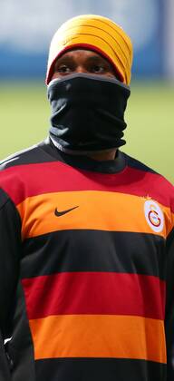 Galatasaray s forward Didier Drogba practices during a training session in Istanbul on December 9, 2013, on the eve of the UEFA Champions League football match Galatasaray vs Juventus 