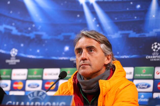 Galatasaray s Italian coach Roberto Mancini gives a press conference at the Florya training Center on December 9, 2013, on the eve of the UEFA Champions League football match Galatasaray vs Juventus. 
