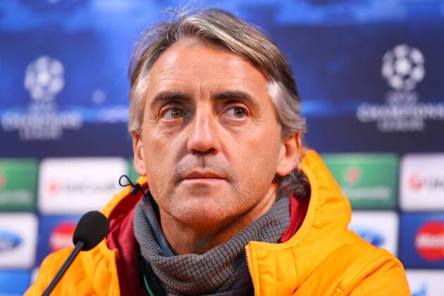 Galatasaray s Italian coach Roberto Mancini gives a press conference at the Florya training Center on December 9, 2013, on the eve of the UEFA Champions League football match Galatasaray vs Juventus. 