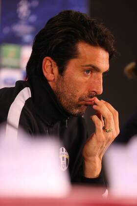 Juventus s goalkeeper Gianluigi Buffon gives a press conference at the TT Arena Stadium in Istanbul on December 9, 2013, on the eve of the UEFA Champions League football match Galatasaray vs Juventus 