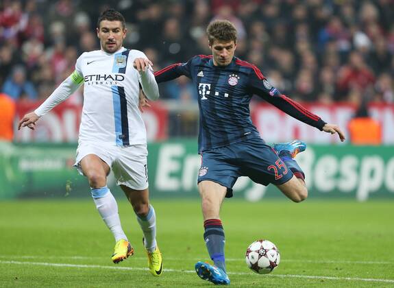 10.12.2013, xtvx, Fussball Champions League, FC Bayern München - Manchester City, v.l. Goal scored, Tor zum 1:0 Thomas Müller (FC Bayern München)