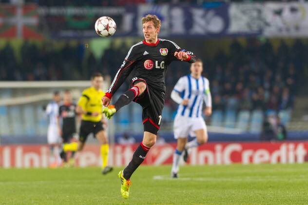 San Sebastian, Spain. 10th December 2013 Bayer 04 Leverkusen s Stefan Kießling (11) during the UEFA Champions League Group A match between Real Sociedad and Bayer 04 Leverkusen at Anoeta Stadium 