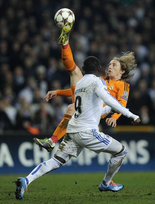 UEFA Champions League. FC Kopenhagen-Real Madrid CF Igor Vetokele, FCK FC Köbenhavn FC Copenhagen, Luka Modric, Real Madrid 