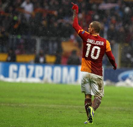 UEFA Champions League group B match between Galatasaray Istanbul and Juventus Torino at Turk Telekom Arena Stadium on December 11, 2013 in Istanbul. Match Score: Galatasaray 1 - Juventus 0 Pictured: Wesley Sneijder of Galatasaray. 