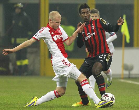 Kevin Constant (R) Milan, Davy Klaassen Ajax, Milano 11-12-2013, Stadio Giuseppe Meazza, Football Calcio 2013 2014, Champions League, Milan - Ajax, Foto Marco Bertorello Insidefoto MarcoxBertorello