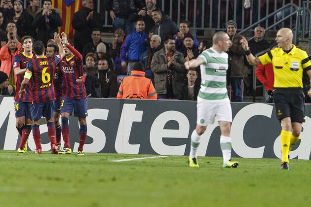 11 12 2013, Champions League group H, BARCELONA: Torjubel FC Barcelona FC Barcelona (Barca) - Celtic Glasgow, Liga de Campeones en el Estadio del Camp Nou in Barcelona, (Photo: MikelxTriguerosxUrbanandSportxCordonxPress) 