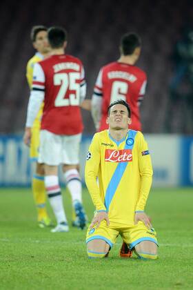 Jose Callejon Napoli Napoli 11-12-2013 Stadio San Paolo. Football UEFA Chanpions League 2013 2014. SSC Napoli - Arsenal FC London. AntoniettaxBaldassarre