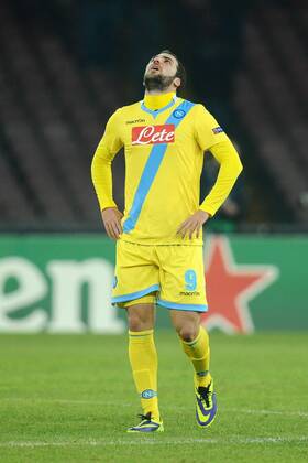 Gonzalo Higuain Napoli Napoli 11-12-2013 Stadio San Paolo. Football UEFA Chanpions League 2013 2014. SSC Napoli - Arsenal FC London. AntoniettaxBaldassarre