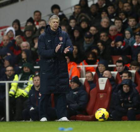 Arsenal s Arsene Wenger in action Arsenal vs Cardiff - Premier League - Emirates Stadium- London - England - 01 01 2014 - Pic David Klein Sportimage EDITORIAL USE ONLY. No use with unauthorised audio, video, data, fixture lists, club league logos or live services. Online in-match use limited to 120 images, no video emulation. No use in betting, games or single club league player publications.