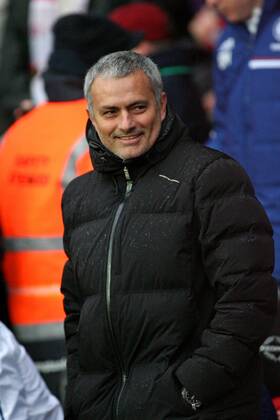 Football - 2013 2014 Premier League - Southampton vs. Chelsea A smiling Chelsea Manager Jose Mourinho before kick off at St Mary s Stadium Southampton Colorsport Shaun Boggust 