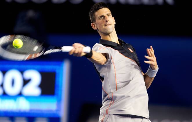 TENNIS - ATP, Australian Open 2014 MELBOURNE,AUSTRALIEN,13.JAN.14 - TENNIS - ATP Tennis Herren World Tour, Grand Slam, Australian Open. Bild zeigt Novak Djokovic (SRB).