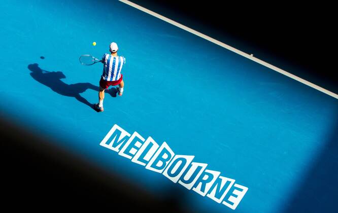 TENNIS - ATP, Australian Open 2014 MELBOURNE,AUSTRALIEN,17.JAN.14 - TENNIS - ATP Tennis Herren World Tour, Grand Slam, Australian Open. Bild zeigt Tomas Berdych (CZE).