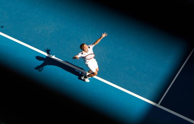 TENNIS - ATP, Australian Open 2014 MELBOURNE,AUSTRALIEN,19.JAN.14 - TENNIS - ATP Tennis Herren World Tour, Grand Slam, Australian Open. Bild zeigt Florian Mayer (GER).